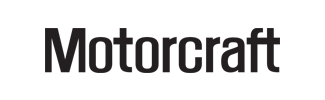 A black and white logo for motorcraft on a white background.