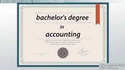 A certificate that says bachelor 's degree in accounting on it.