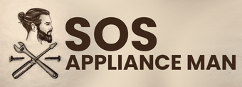 Logo: Bearded man with a bun, crossed wrench/screwdriver with "SOS APPLIANCE MAN" text.