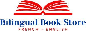 A logo for a bilingual book store , french and english.