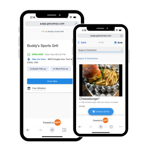 A couple of phones sitting next to each other on a white background.