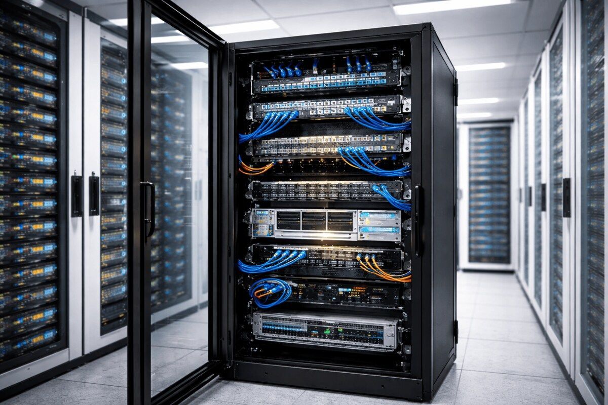 What does a network cabinet do?
