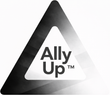 Ally Up logo with black triangular emblem and white center containing “Ally Up” text