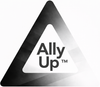 Ally Up logo with black triangular emblem and white center containing “Ally Up” text