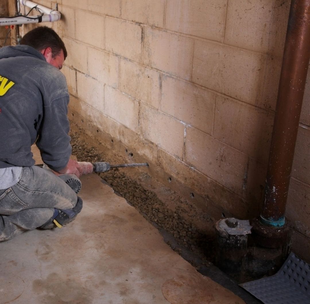 Rectangular metal drain grate embedded in pavement.