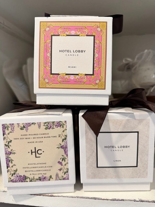 Three square candle boxes: 