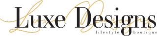 Luxe Designs logo with elegant gold flourishes and the words "Lifestyle Boutique."