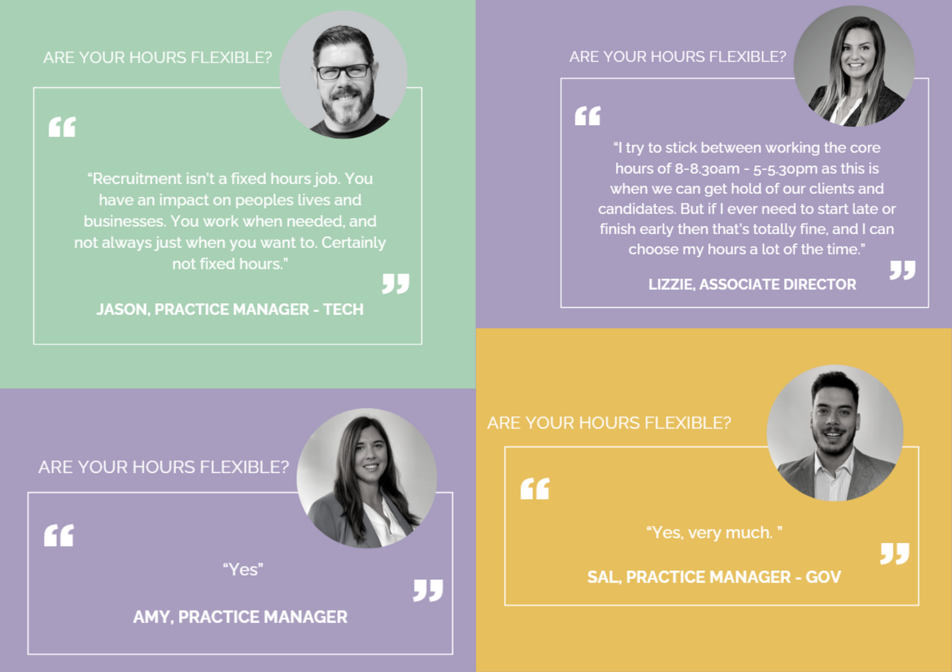 Quotes from the team on a day in the life of a recruiter