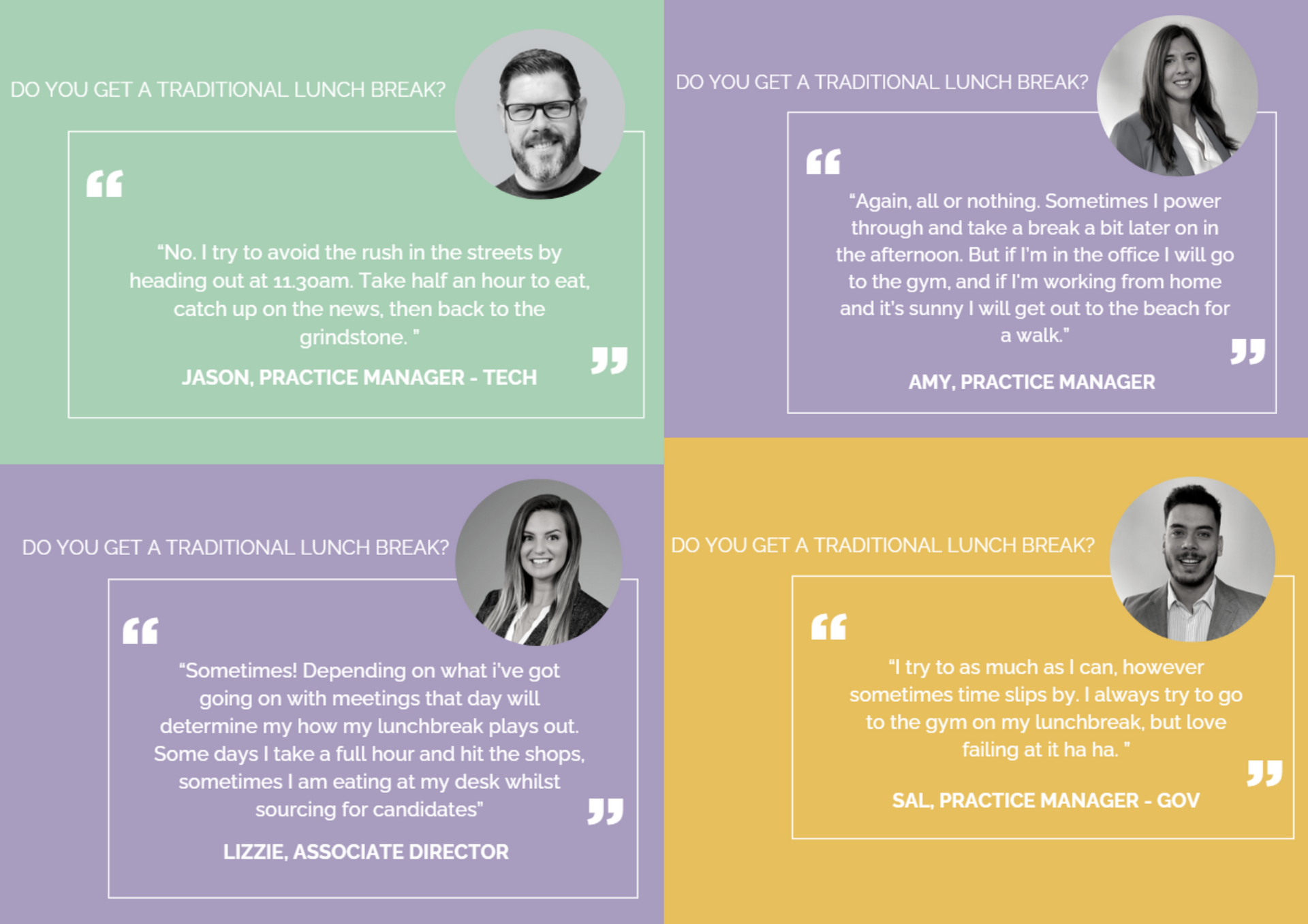 Quotes from the team on a day in the life of a recruiter
