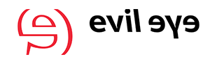 Ein Logo für den bösen Blick mit einem roten S auf weißem Hintergrund
