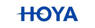 Ein blaues Hoya-Logo auf weißem Hintergrund