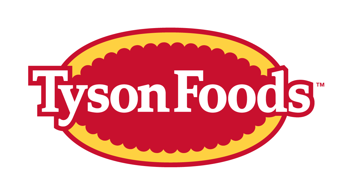 The logo for tyson foods is a red and yellow oval.