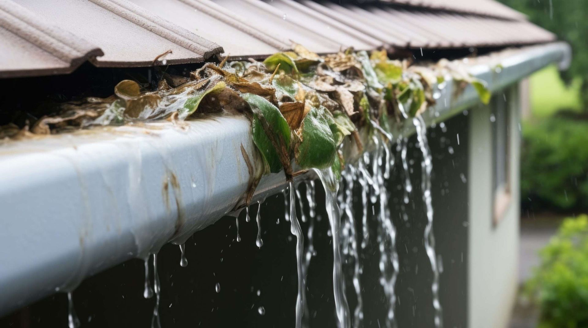 Clogged Gutters and Water Overflow