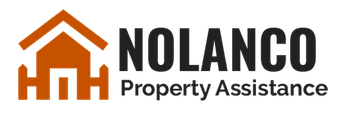 A logo for Nolanco Property Assistance with a house on it