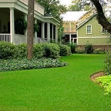 A house with a large lush green lawn in front of it.