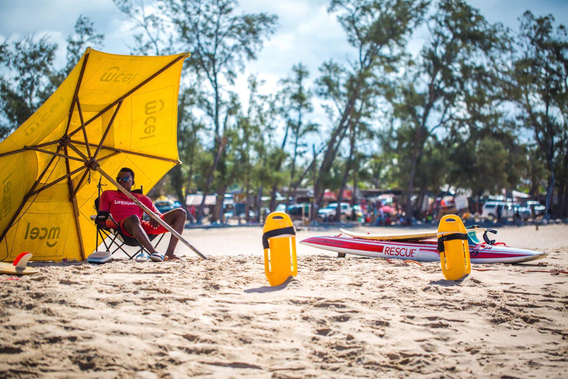 Lifeguard sitting on Tofo Beach