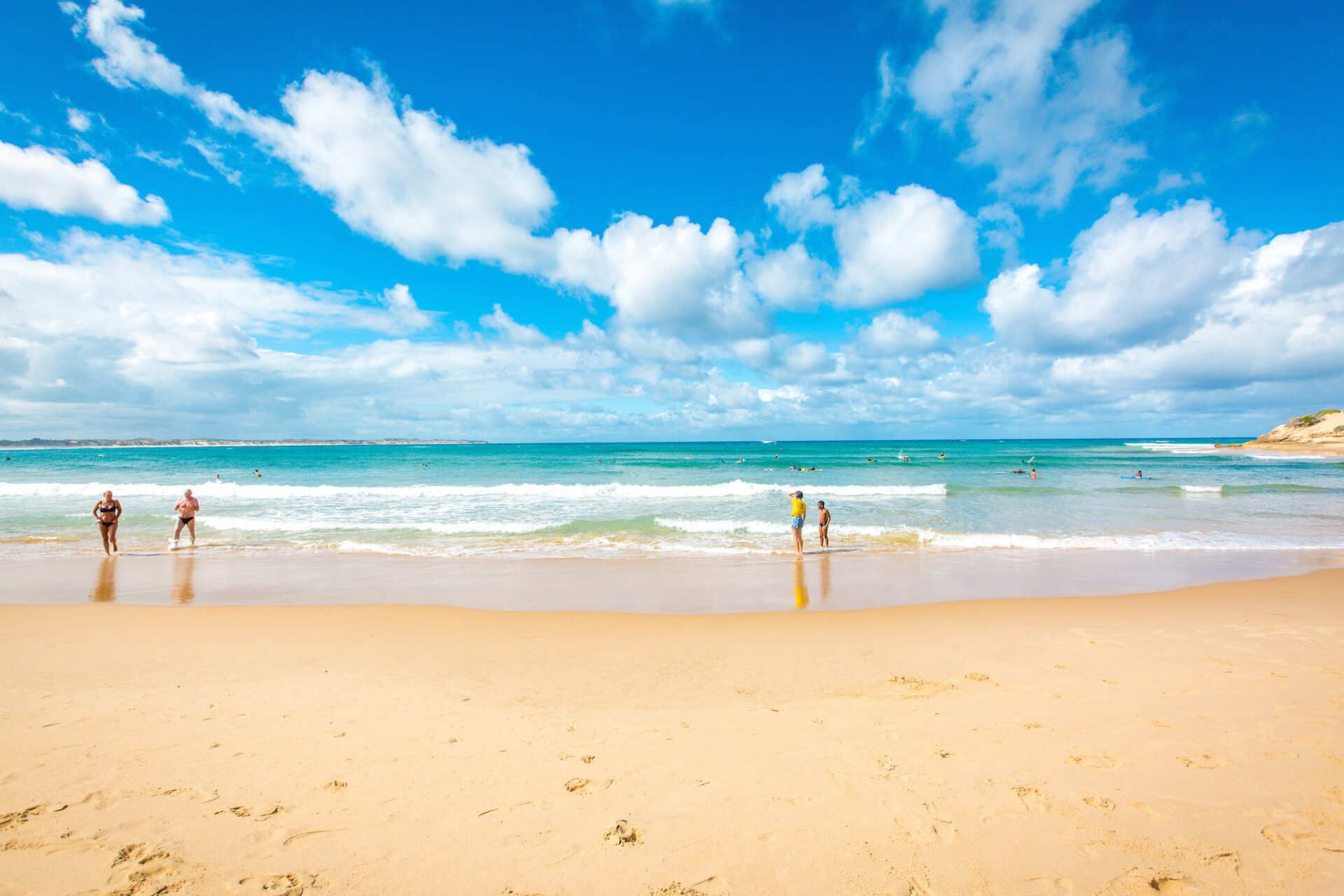 People walking on Tofo Beach
