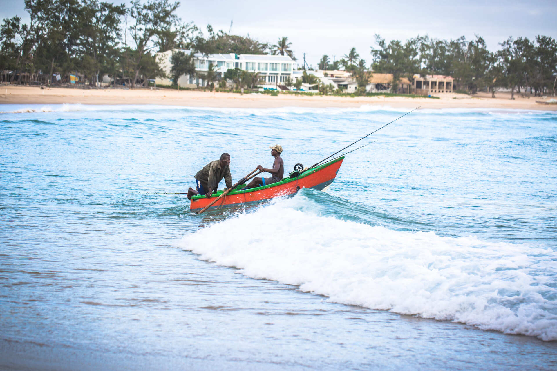 local people catching fish in tofo