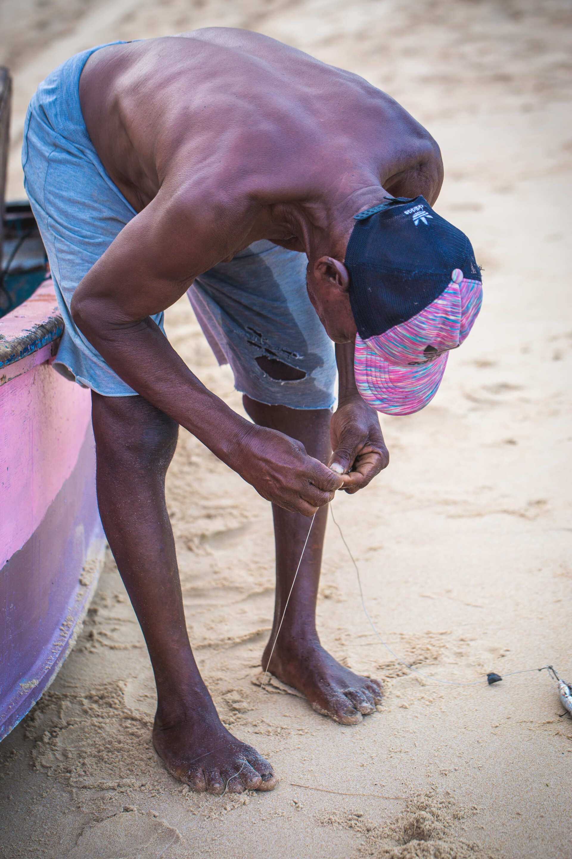 local people catching fish in tofo