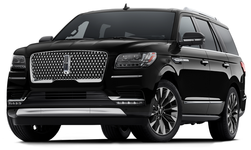 A black chevrolet suburban suv is shown on a white background.