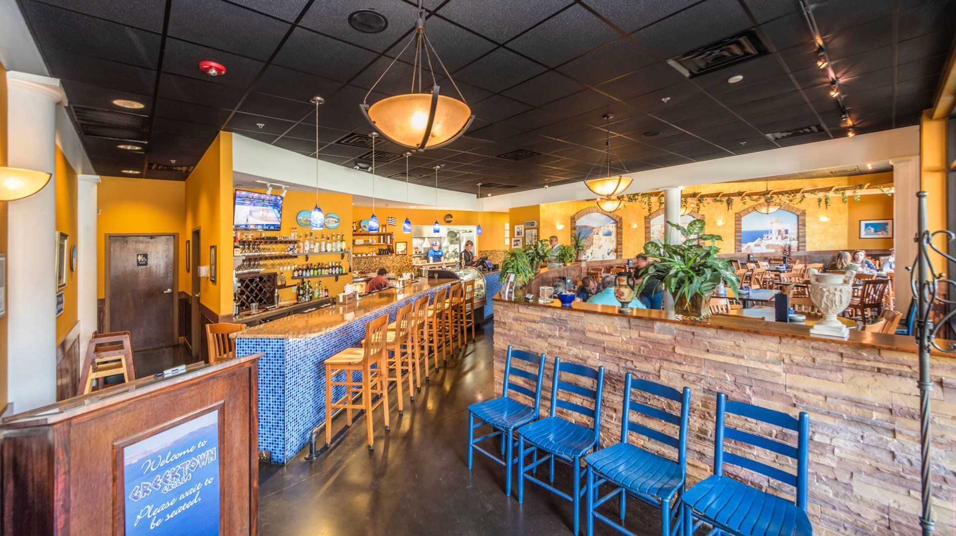 Greektown Grille dining room in downtown Greenville's McBee Station