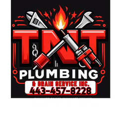 a logo for t & t plumbing and drain service inc.