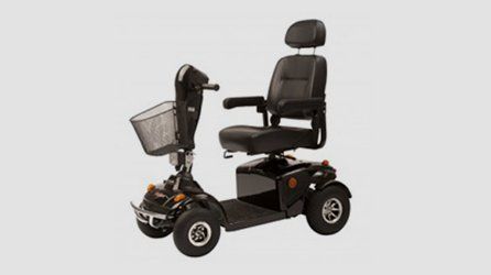 A black mobility scooter