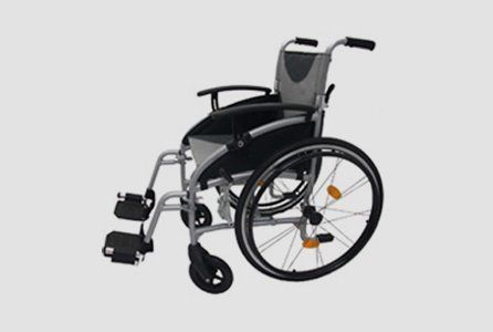 A black wheelchair
