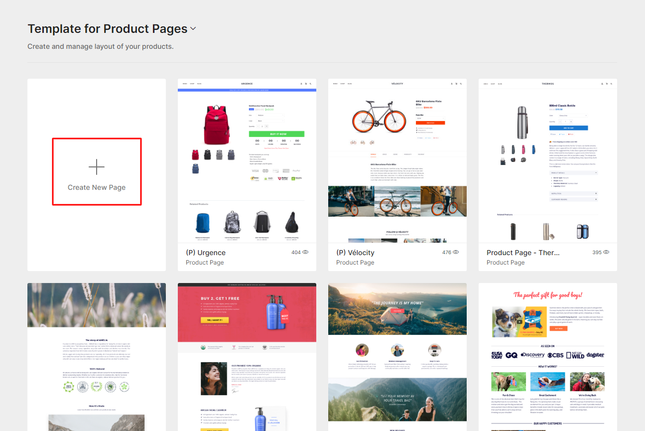 Page produit