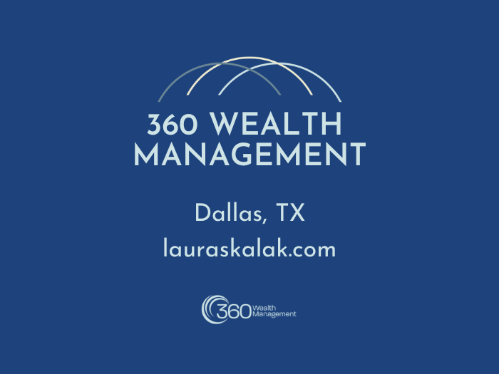 A blue background with the words 360 wealth management dallas tx