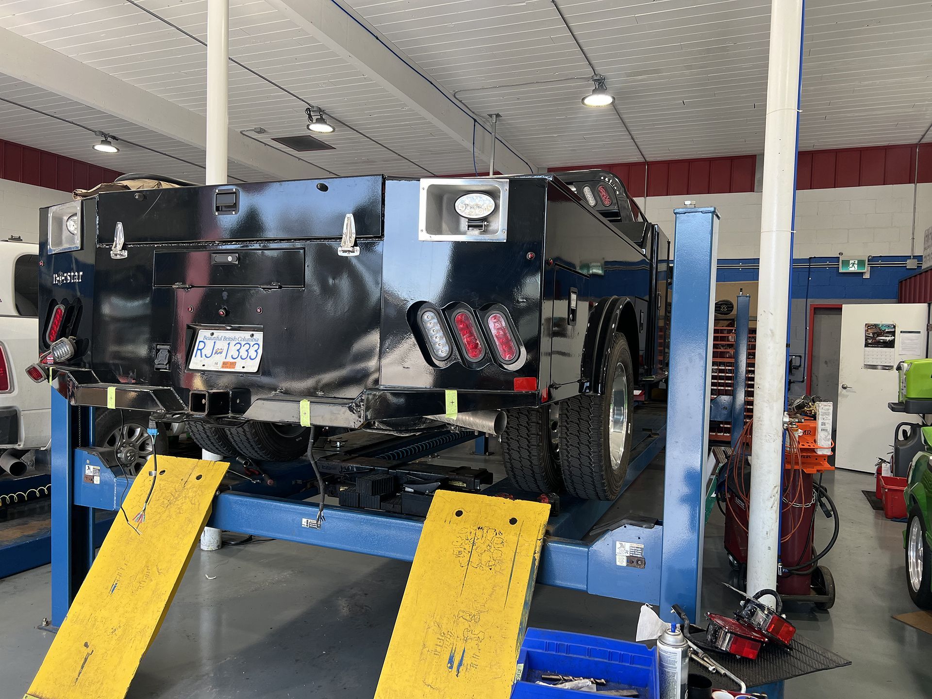 Pickup Truck Trailer on a Lift in Pitt Meadows, BC - DBM Automotive