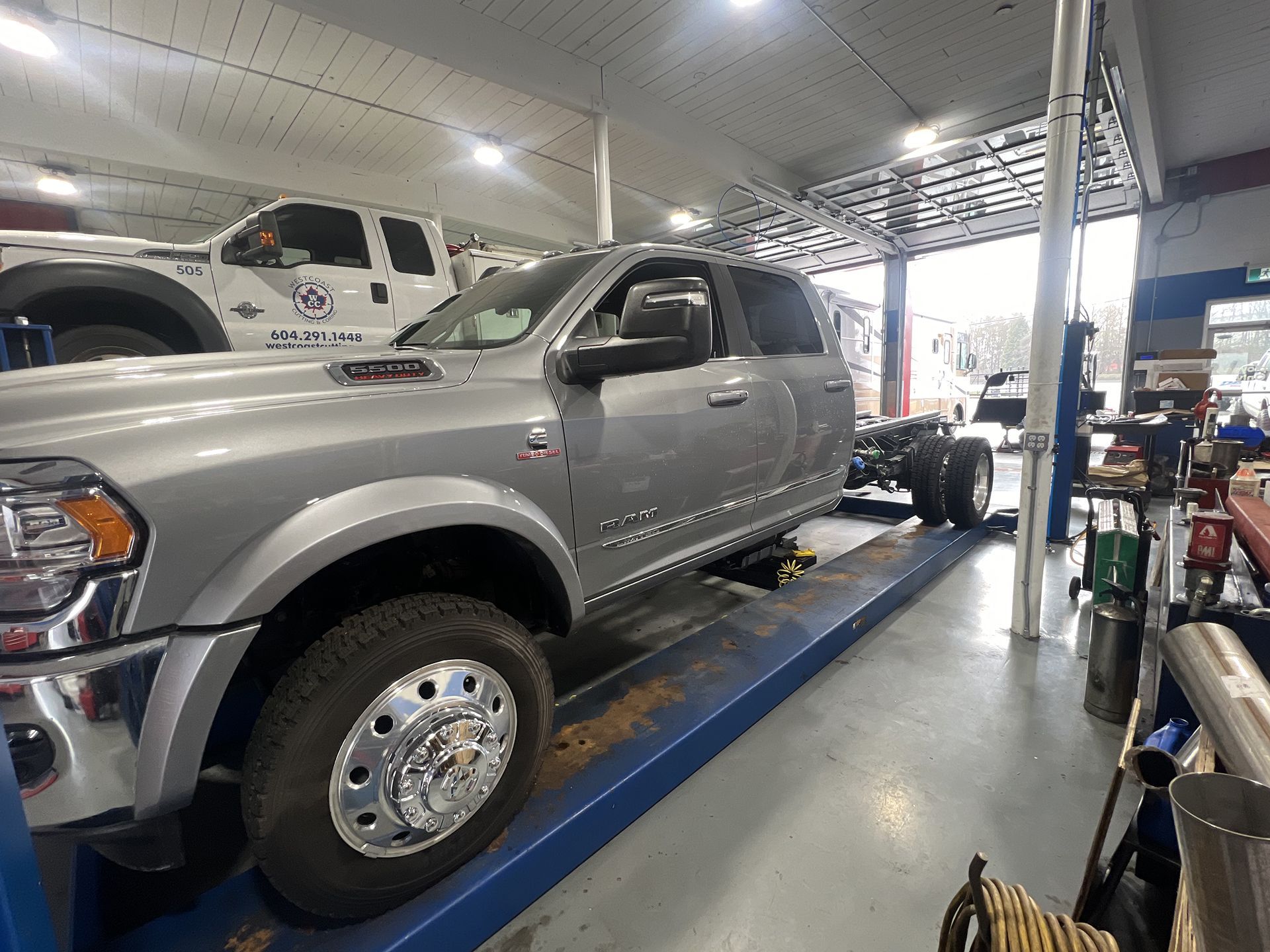 Pickup Truck Trailer Ready for Repair in Pitt Meadows, BC - DBM Automotive