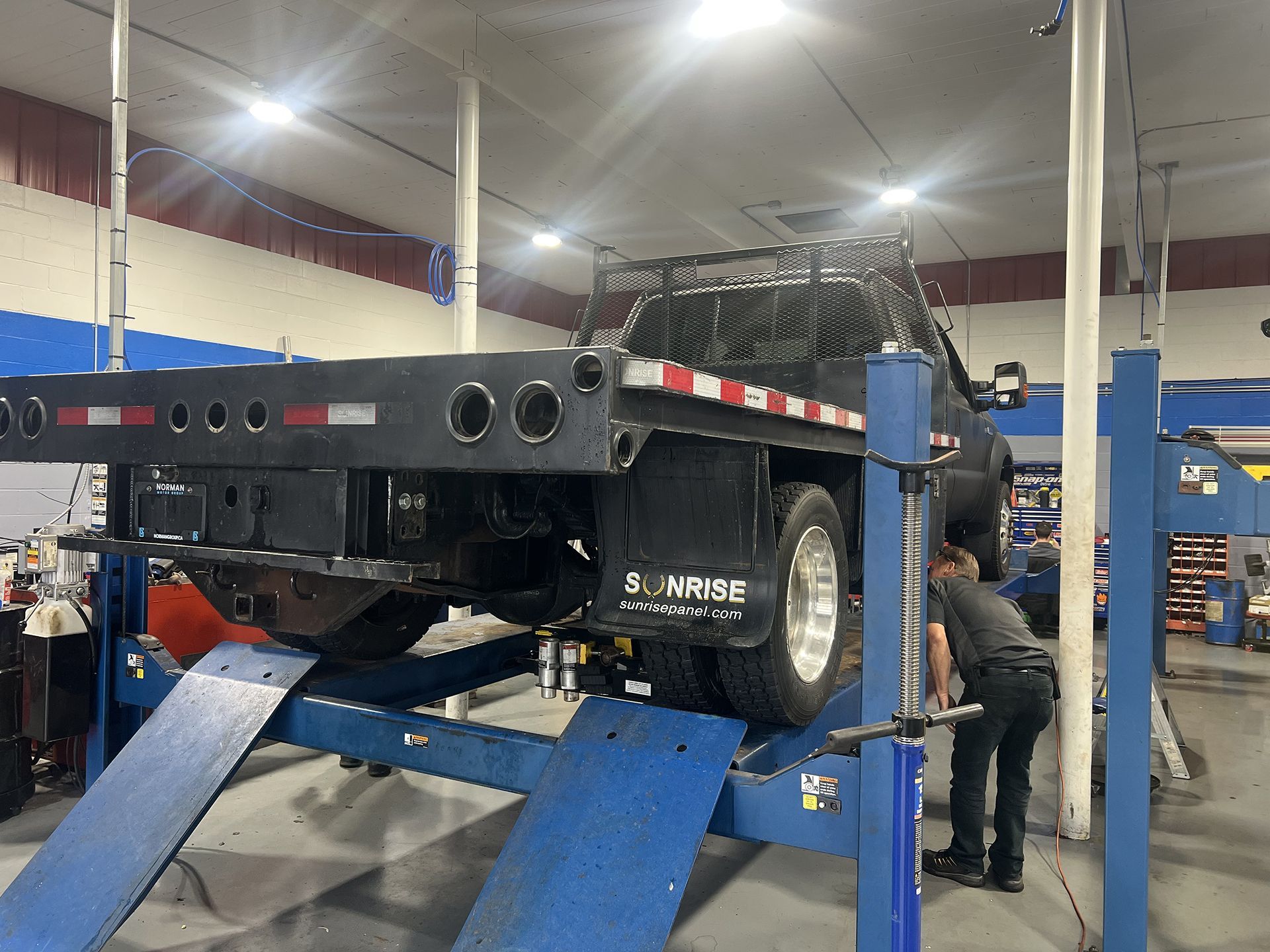 Our Mechanic is Checking the Pickup Truck Trailer at DBM Automotive in Pitt Meadows, BC