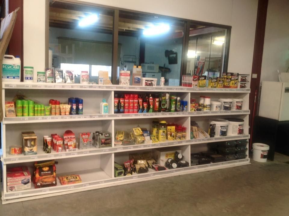 A store shelf filled with a variety of products