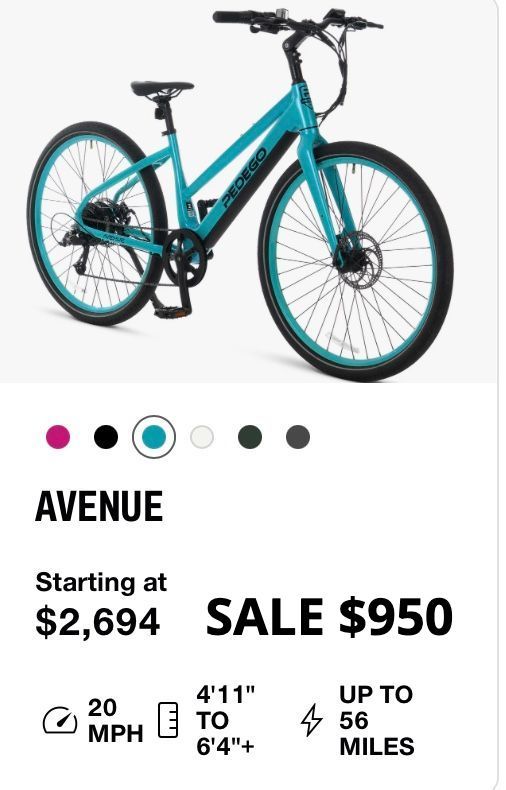 A blue electric bike is starting at $ 2,694