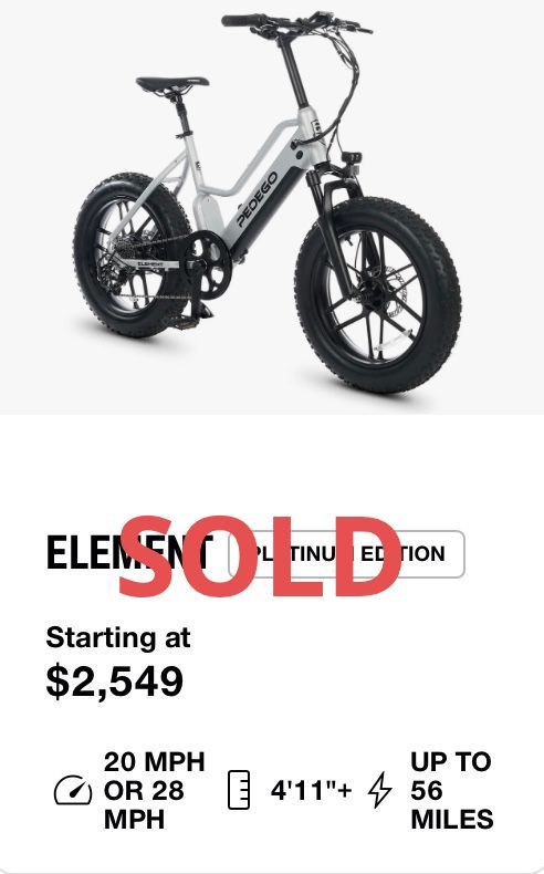 A picture of an electric bike that is starting at $ 2,549
