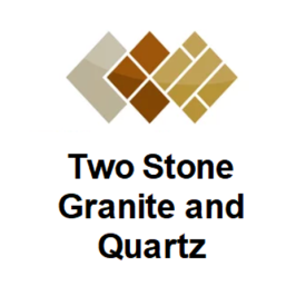 A logo for two stone granite and quartz