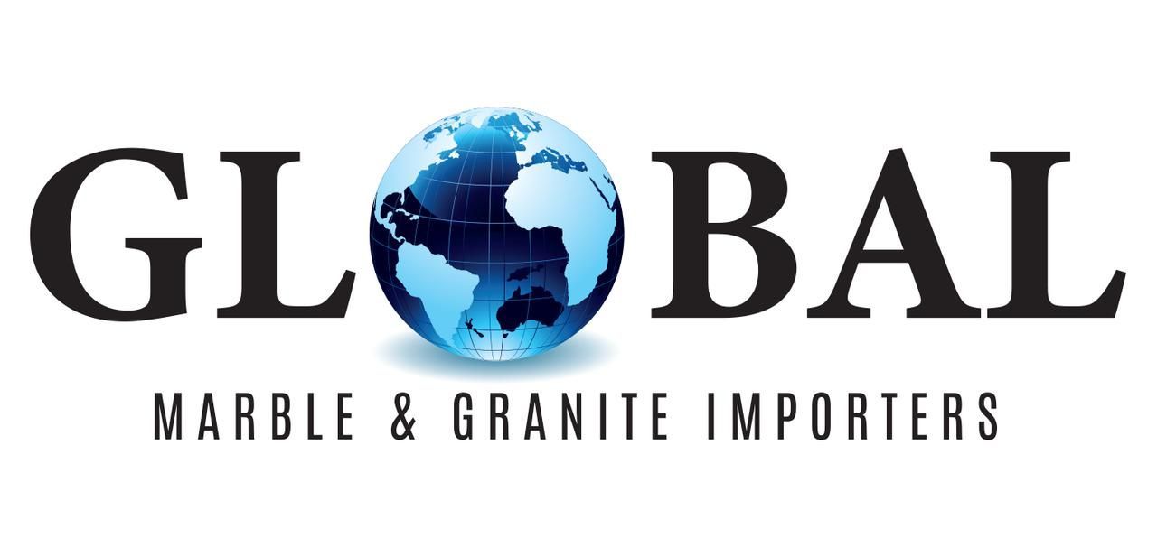 A logo for global marble and granite importers
