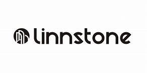 A black and white logo for linnstone on a white background.