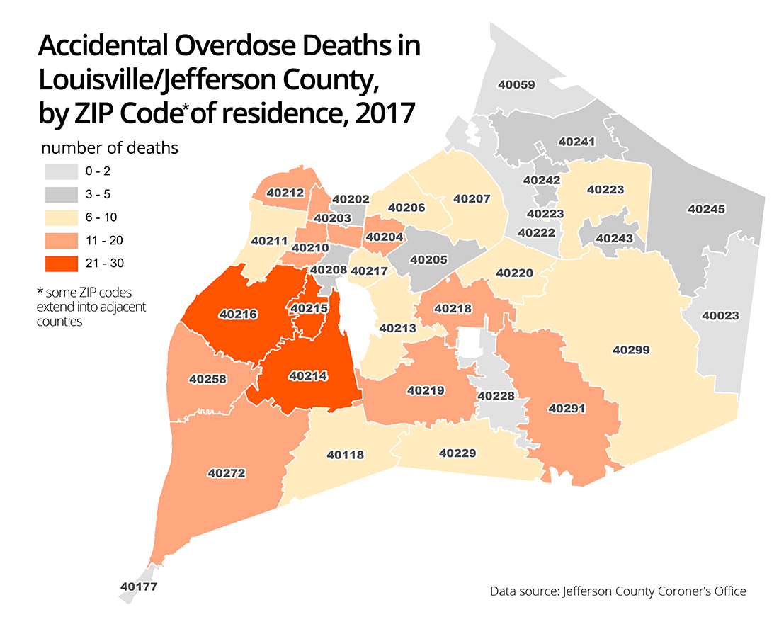 Heroin Addiction and Overdose in Louisville.  Louisville Heroin Deaths per 10,000 people.  Best Heroin Attorney in Kentucky.