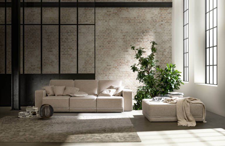 divano in tessuto beige