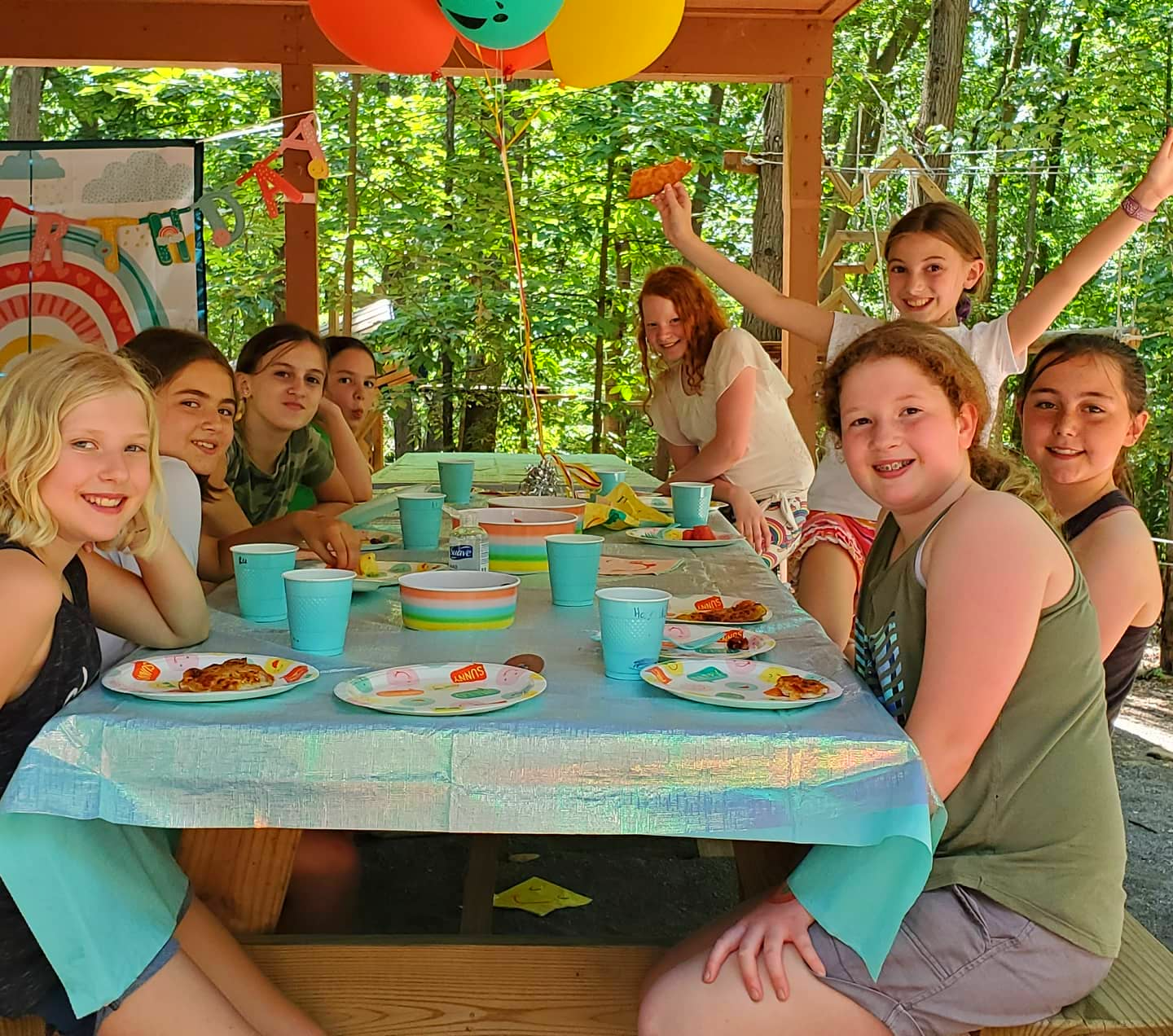 Birthday party celebration at picnic pavilion