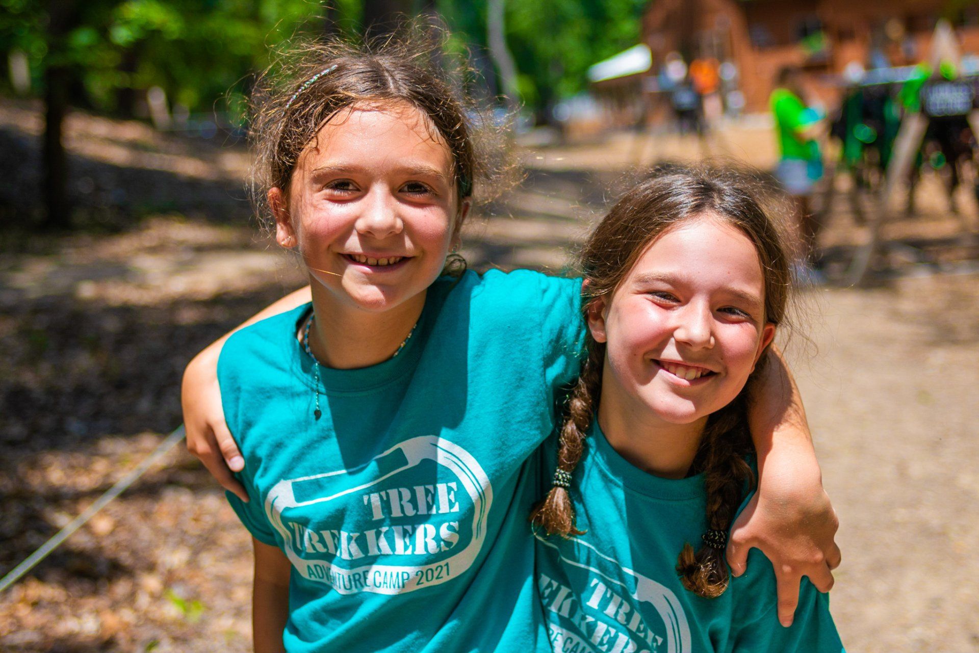 Adolescent girls enjoying the sun and Tree Trekkers Summer adventure camp
