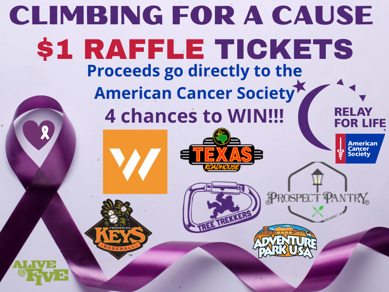 Climbing for a Cause Raffle Tickets graphic