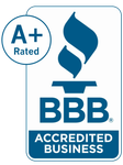 The bbb logo is a a+ rated accredited business