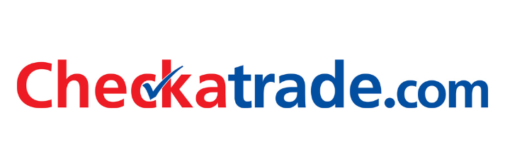 The checkatrade.com logo is red and blue on a white background.