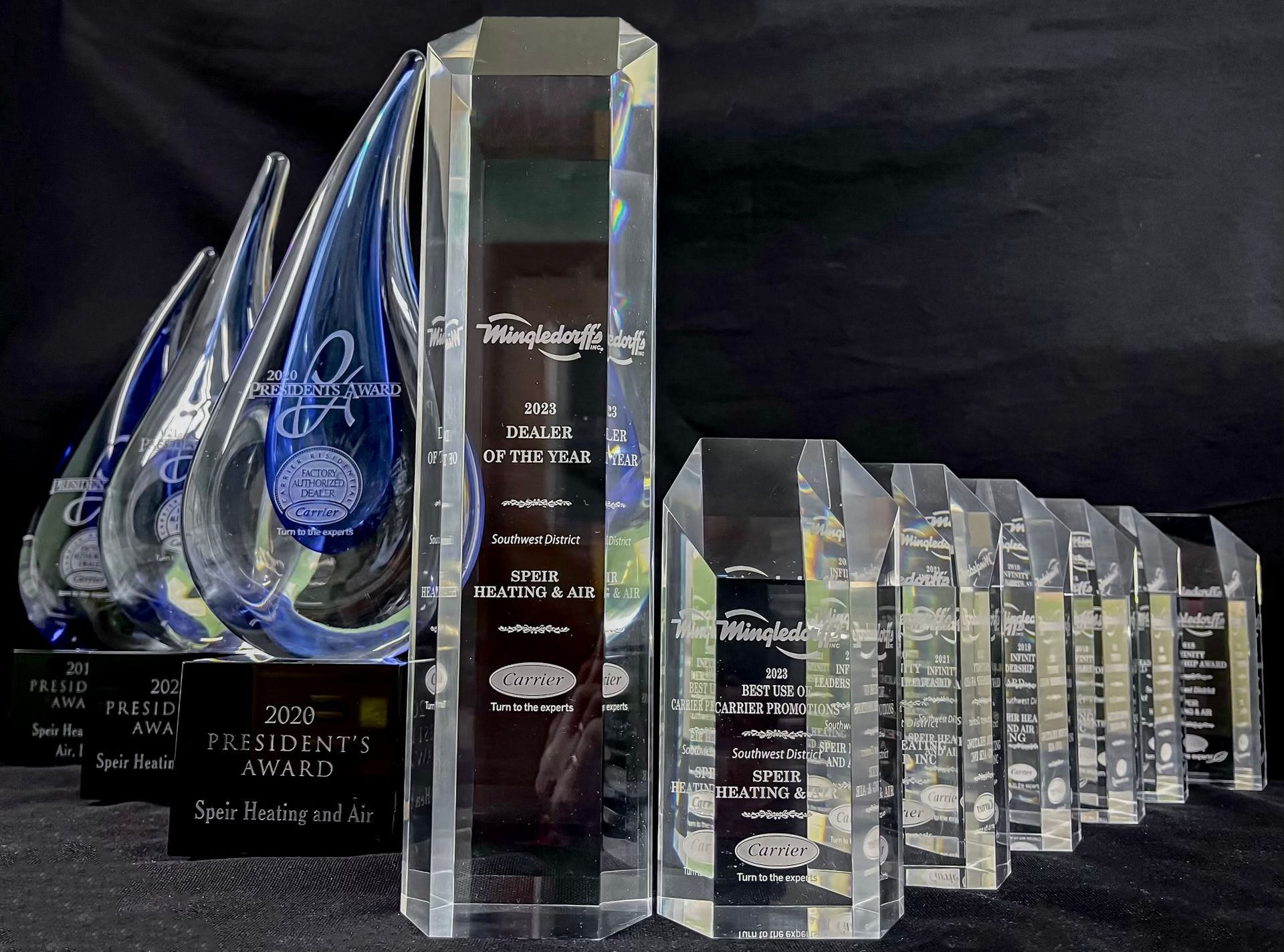 Multiple awards that Speir has won.