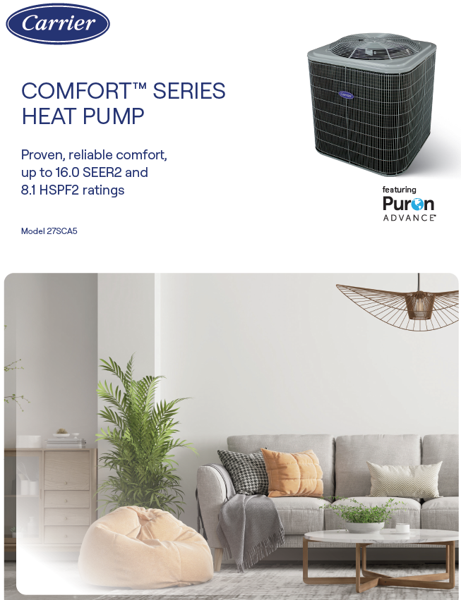 Carrier Comfort Series heat pump brochure