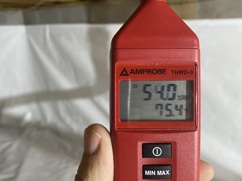 Thermometer used to check air temperature.