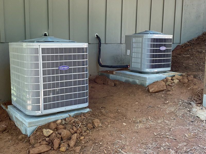 Split level air conditioning units.
